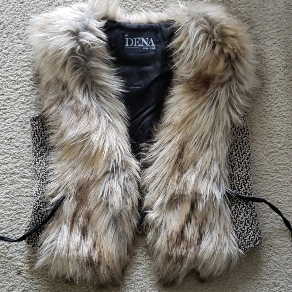 Faux fox vest